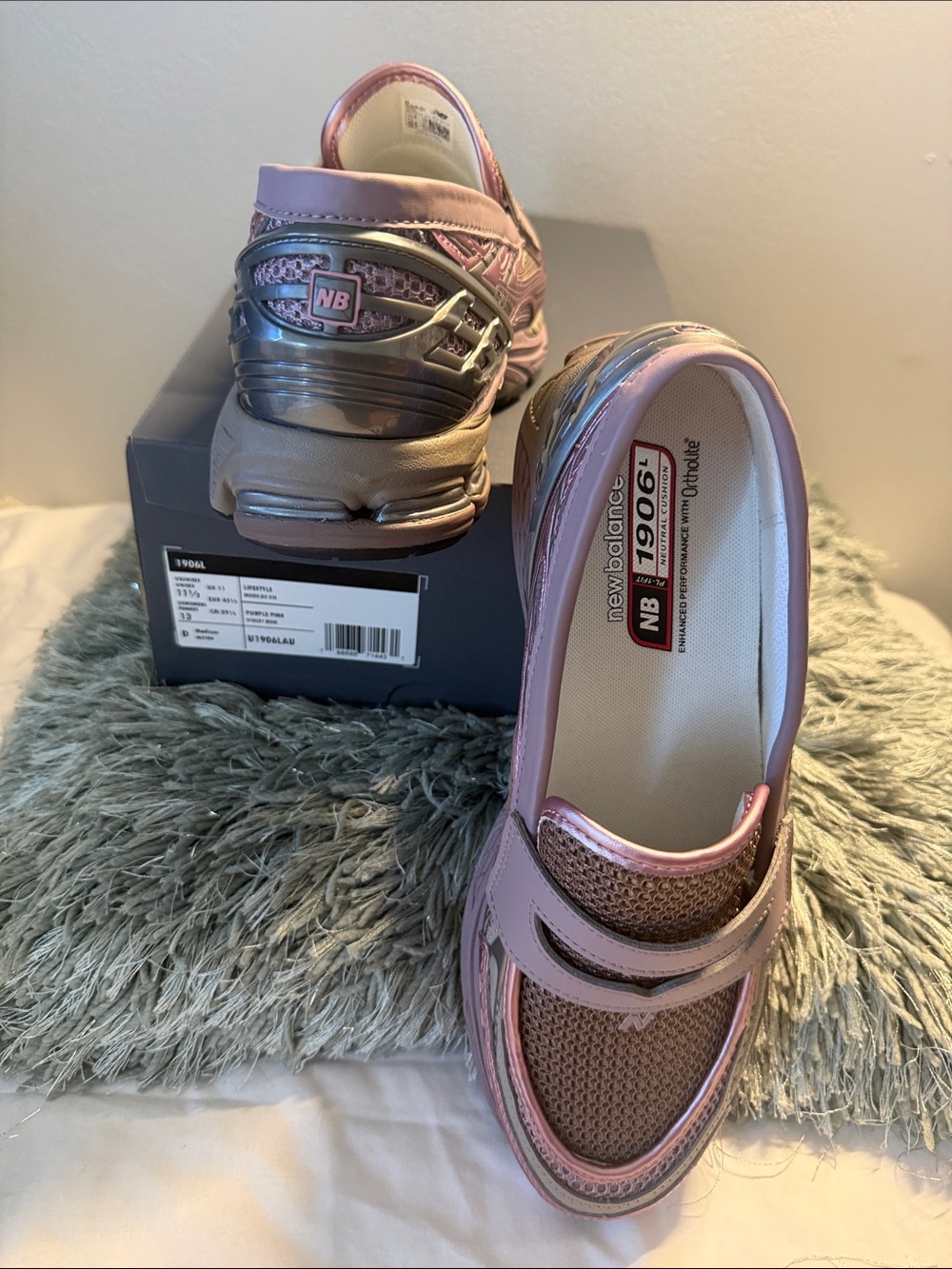 New Balance Metallic Pink Slip-On Clogs